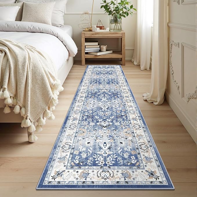 LOKHOM Washable Runner Rug, 2x8 Non-Slip Vintage Hallway Runner Rug by LOKHOM