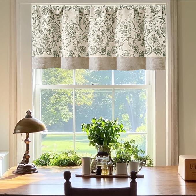 jinchan Linen Valance Kitchen Curtain - Image 2