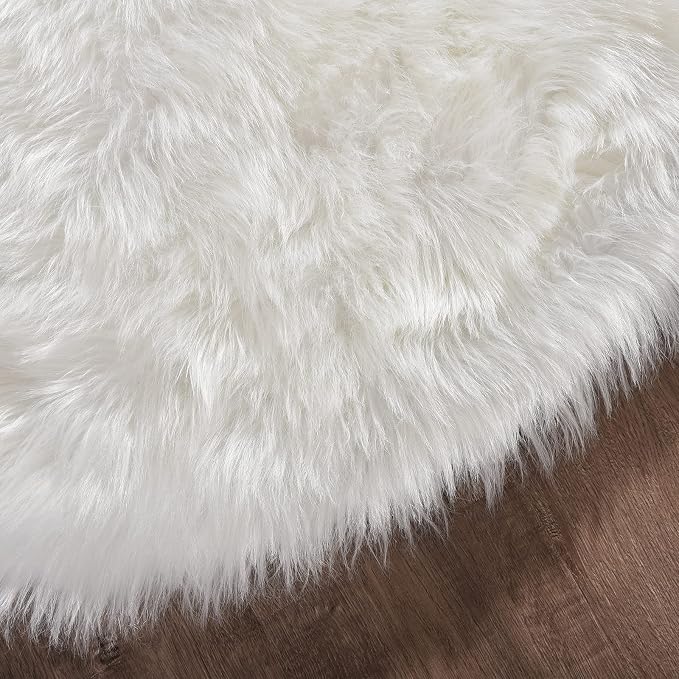 Goolela White Faux Sheepskin Fur Rug 2x6 Fluffy Fuzzy Furry Runner - Image 6