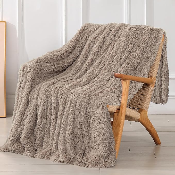 Tuddrom Decorative Extra Soft Faux Fur Blanket Queen Size 80" x 90", Solid by Tuddrom