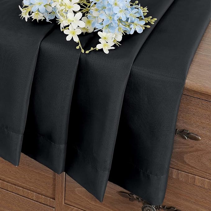 Black Window Sheer Curtains 54 inch Length, Soft Airy Light Filtering Sheer - Image 8