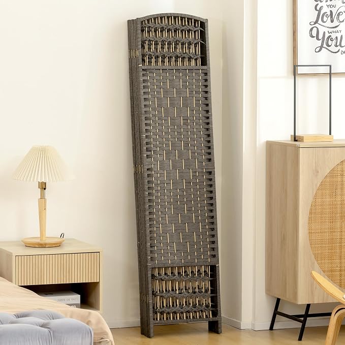 HOMCOM 8 Panel Room Divider, Folding Privacy Screen, 5.6' Room Separator - Image 9