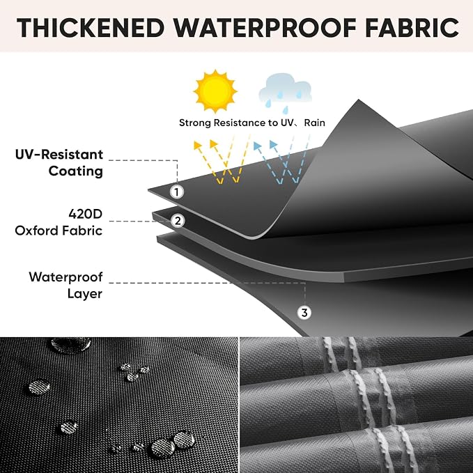 BALEINE Patio Furniture Covers, Outdoor Furniture Covers Waterproof, Heavy Duty - Image 4