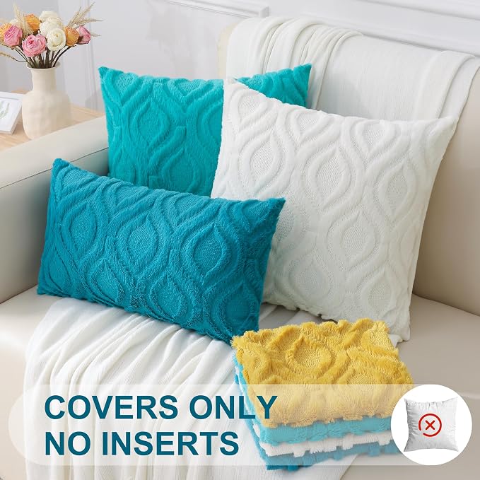 decorUhome Summer Throw Pillow Covers 26x26 Inch Set of 2, Soft Plush Faux Wool - Image 7