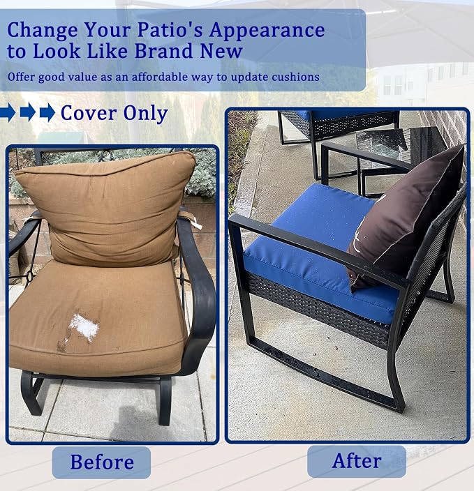 Oslimea Outdoor Cushion Cover 25x25x5 Waterproof Patio Cushion Seat Cover 4 - Image 6