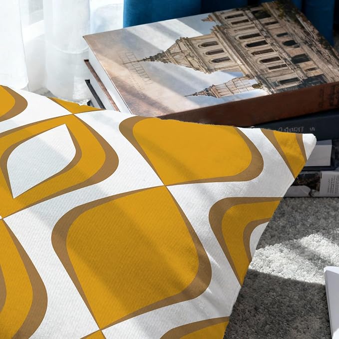 Hexagram Geometric Yellow Pillow Covers 18x18 Set of 4, Decorative Outdoor - Image 4