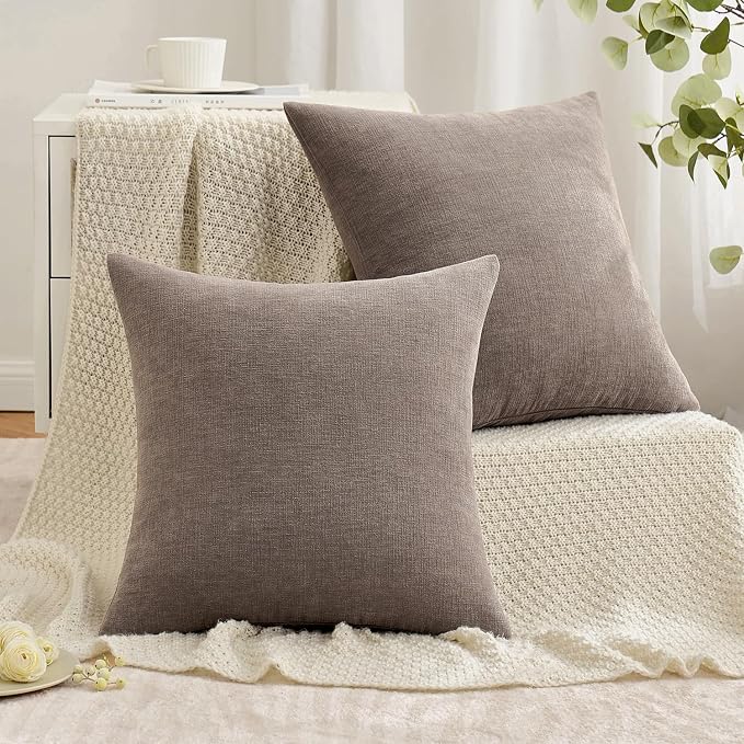 MIULEE Brown Couch Pillow Covers 18x18 Inch - Image 4