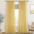 Gold Curtains for Living Room Back Tab Modern Farmhouse Semi Sheer Curtains 84 by Jolilight