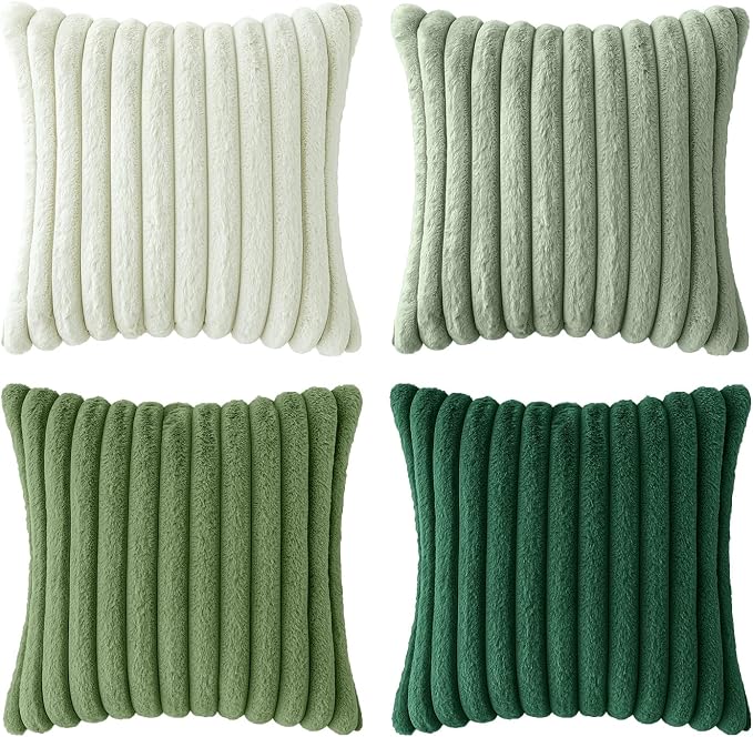 MIULEE Faux Fur Plush Decorative Throw Pillow Covers 18x18 Set of 4, Spring - Image 8