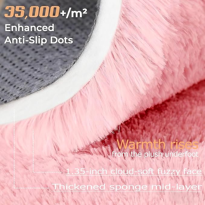 2x6 Runner Rug for Bedroom: Fluffy Shag Soft Washable Rugs Small Fuzzy Plush - Image 2