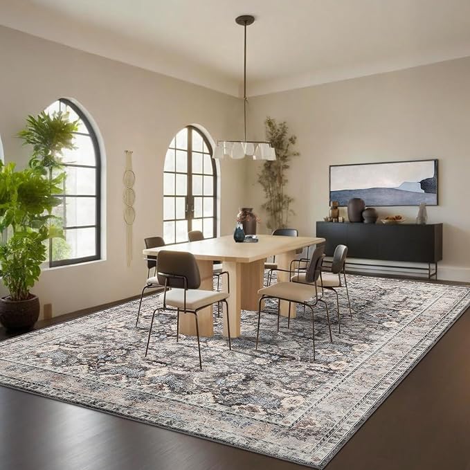 GarveeHome Washable Rugs for Living Room, Vintage Neutral Area Rug, Ultra Soft - Image 2
