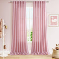 Rose Linen 96 Inch Long Curtains Panels 2 Panel Set by Nanspring