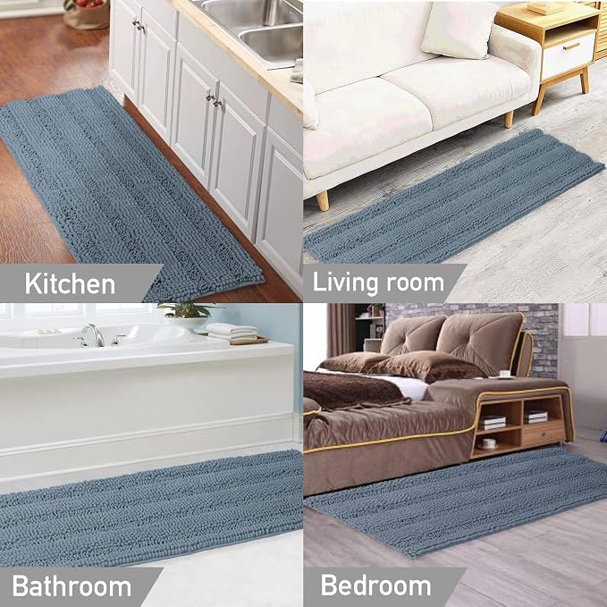 Turquoize Turquoize Large Size 59inch by 20inch Luxurious Shaggy Chenille Bath - Image 6