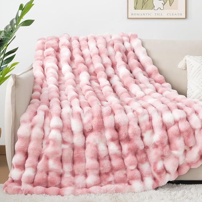 Luxury 1000GSM Faux Rabbit Fur Throw Blanket - Image 6