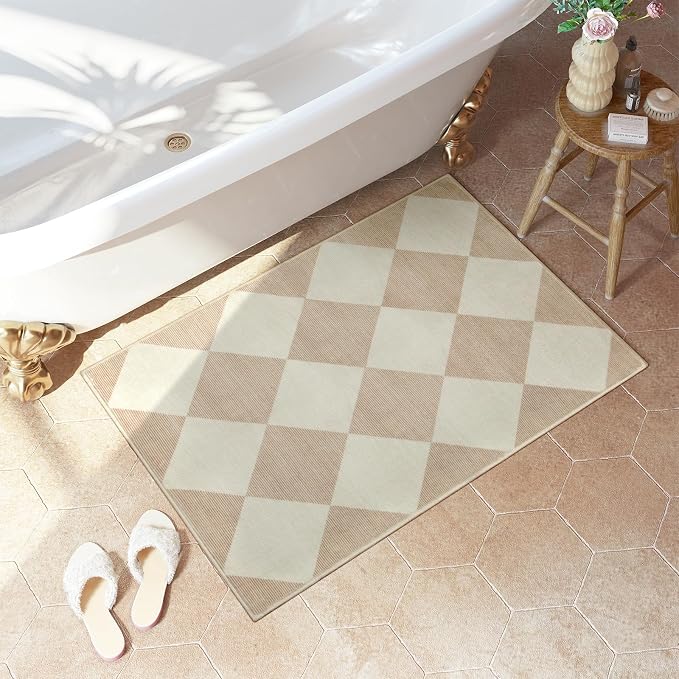 Beeiva Checkered Print Washable Indoor Door Mats - Image 7