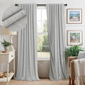 Extra Long White Gray Blackout Curtains 108 Inch Long by Pitalk