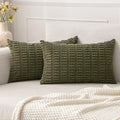 MIULEE Pack of 2 Spring Corduroy Decorative Lumbar Throw Pillow Covers 20x12 by MIULEE