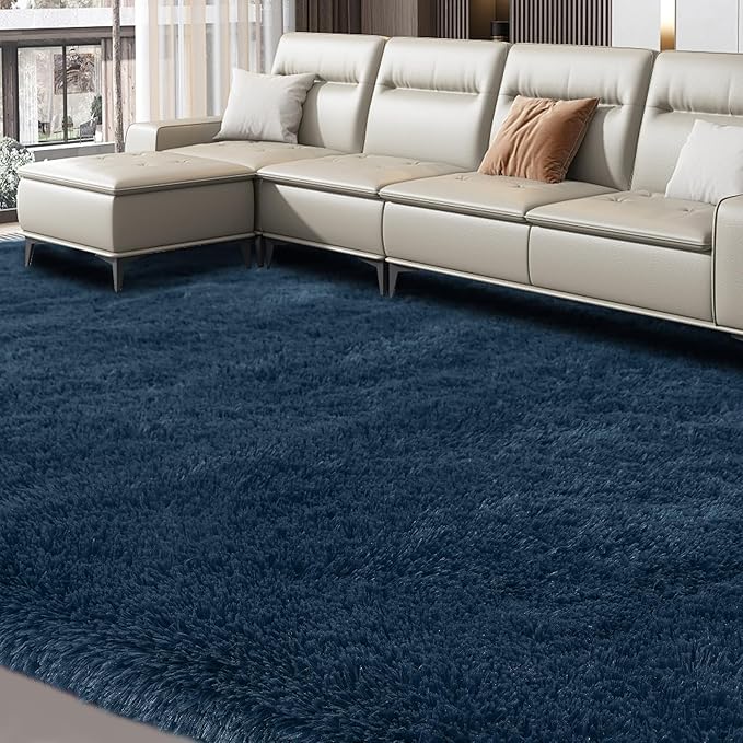 Large Rug for Living Room 10x12: Area Rug 10x12 Navy Blue Rugs for Living Room - Image 3