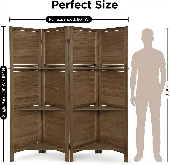 Bluecat 4 Panel Folding Room Divider - Image 2
