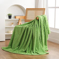 Puncuntex Flannel Fleece Throw Blanket Apple Green 50"×60", Super Soft Plush by Puncuntex