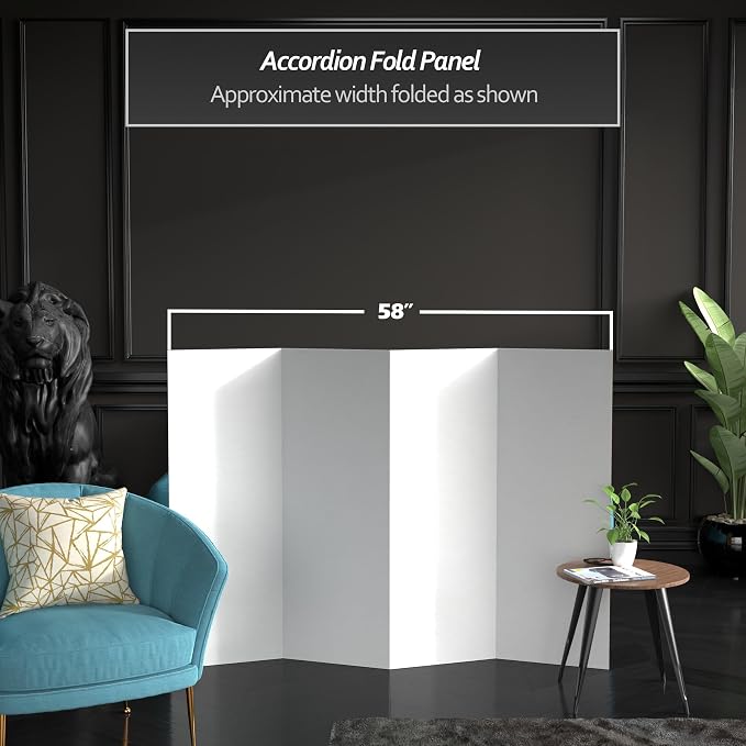 4 ft. Short White Temporary Cardboard Folding Screen - Image 3