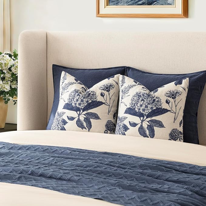 Foindtower Set of 2 Linen Floral Vintage Throw Pillow Covers Neutral Accent - Image 7