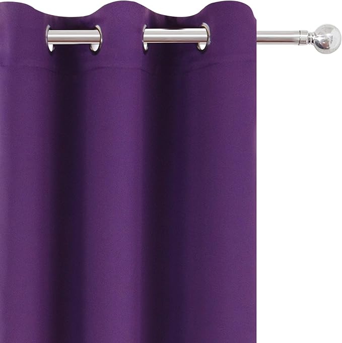LEMOMO Purple Blackout Curtains 34 x 63 Inch Length/Set of 2 Curtain - Image 7