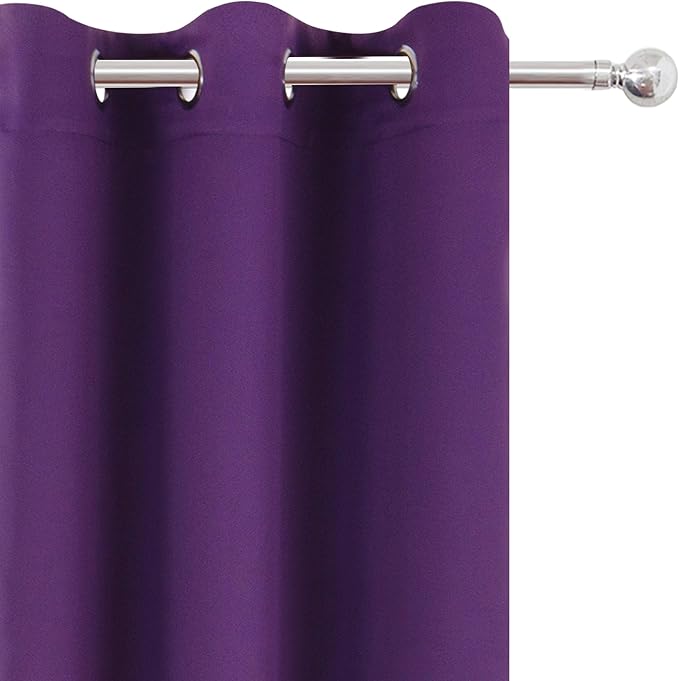 LEMOMO Purple Thermal Blackout Curtains/38 x 54 Inch/Set of 2 Panels Room - Image 7