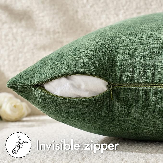 MIULEE Moss Green Couch Pillow Covers 18x18 Inch - Image 3