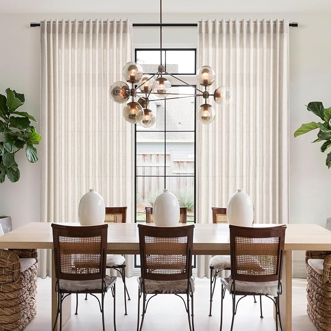 Short Beige Linen Curtains for Kitchen Bathroom 40 Inches Long 2 Panels Set - Image 6