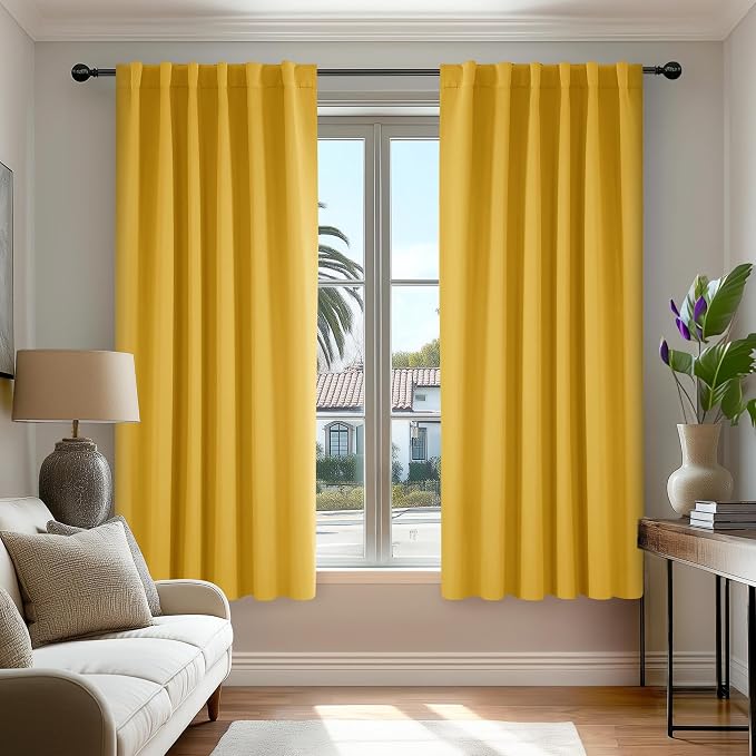 Deconovo Blackout Curtains, Thermal Insulated, W52 x L63 2 Panels, Back Tab by Deconovo