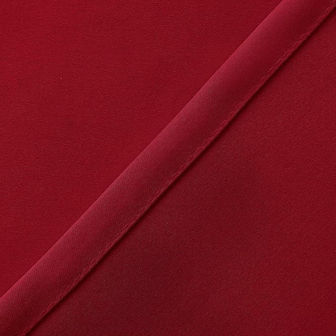 Hiasan Red Valance Curtains for Kitchen Blackout Thermal Insulated Rod Pocket - Image 4