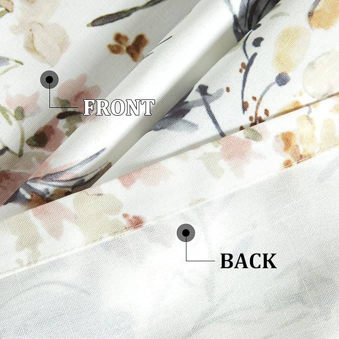 Leeva Modern Kitchen Valances for Windows, Watercolor Flower Print Window - Image 5