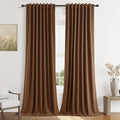 Guken 100% Blackout Linen Curtains 90 Inch Length 2 Panels Set by Guken