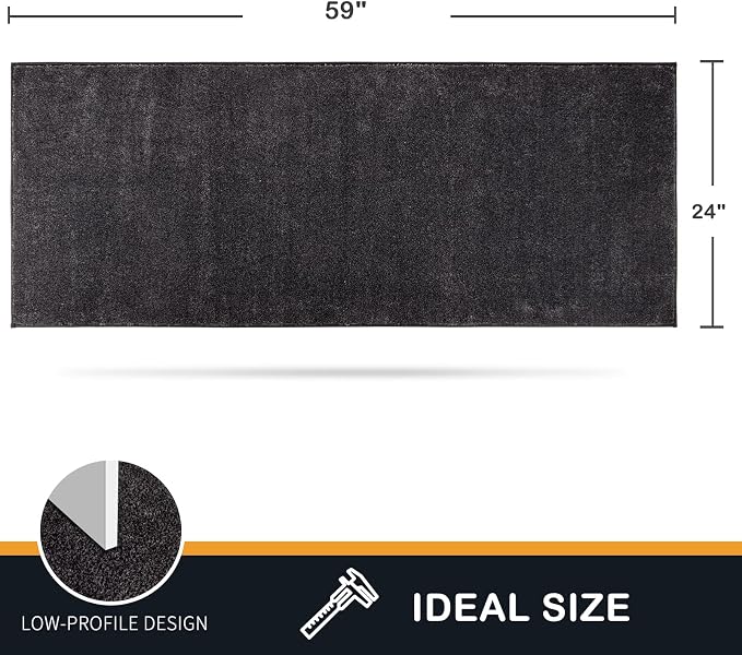 PURRUGS Dirt Trapping Door Mat 24" x 59", Non-Slip Machine Washable Entryway Rug - Image 2
