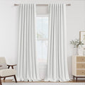 Guken White 100% Blackout Linen Curtains 52 Inch Wide by 124 Inch by Guken