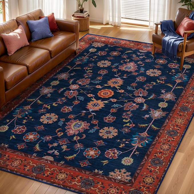 Tangsoo 9x12 Large Area Rug for Living Room, Non Slip Machine Washable Rug for - Image 2