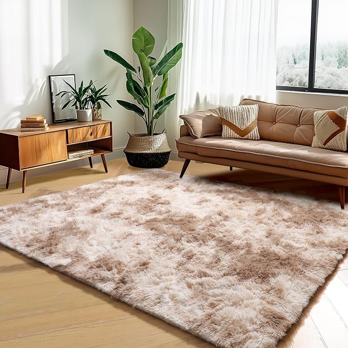 Amdrebio Tie-Dyed Beige Tan Area Rugs - Image 7