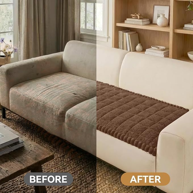 Smiry Non Slip Couch Covers for Dogs, Fuzzy Pet Couch Covers for 2-3 Cushion - Image 5