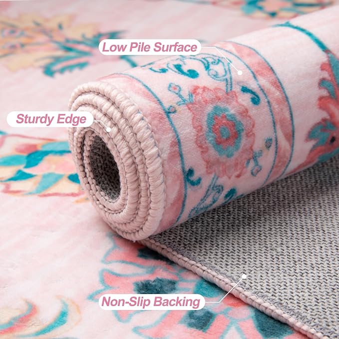 Tangsoo 3x5 Pink Small Area Rug - Image 5