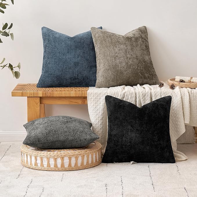 MIULEE Pack of 2 Couch Throw Pillow Covers 20x20 Inch Coastal Navy Blue Modern - Image 4