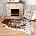 Easycozy Faux Cowhide Rug Large Cow Print 8 x 10 Feet Thickened Elastic Cowhide by HomeWesternDecoration
