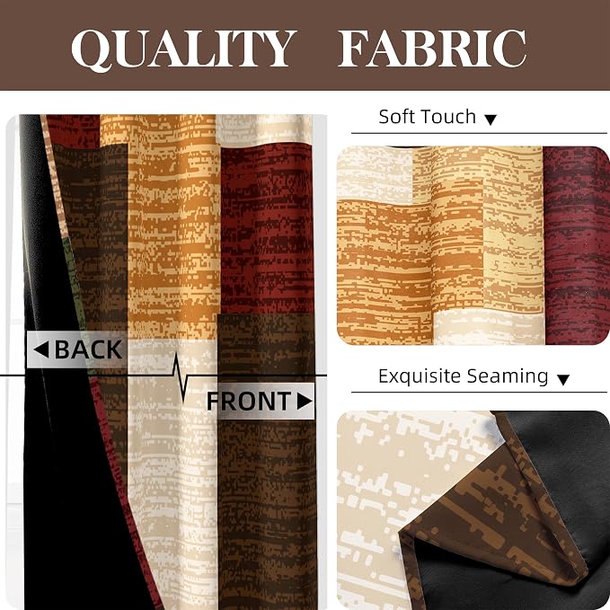 Tyrot Brown Red Vintage 100% Blackout Curtains - Image 6