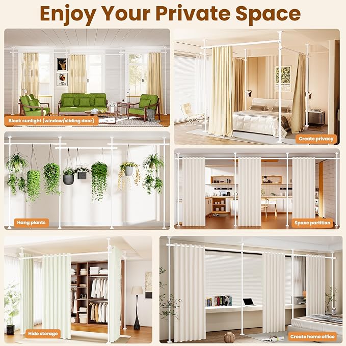 BONPALLY Room Divider Curtain Rod - Image 7