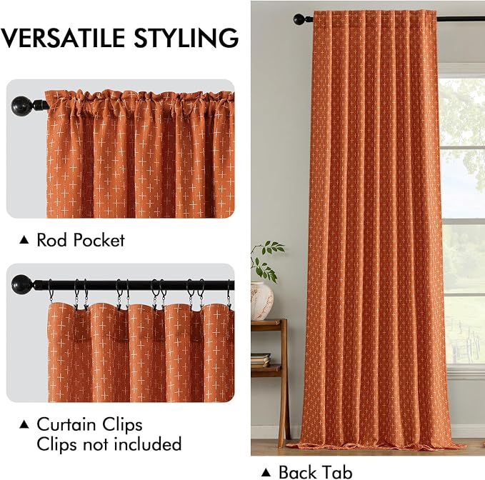MIULEE Decorative Back Tab Linen Curtains - Image 3