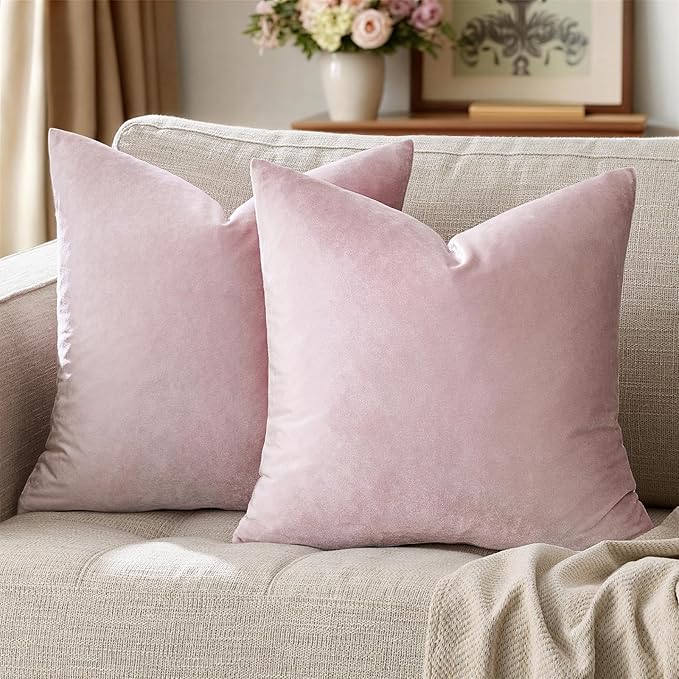 GIGIZAZA Decorative Throw Pillow Covers 16x16, Velvet Sofa Boho Cushion Pillows by GIGIZAZAFocusingonhomedecoration