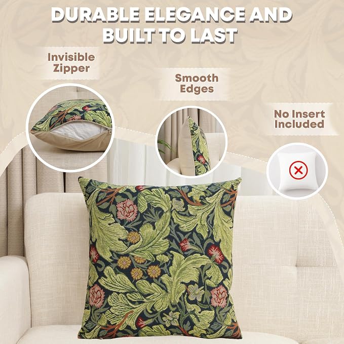 Charlotte Home Furnishings Throw Pillow Covers 16x16 in Green Leicester - Image 2