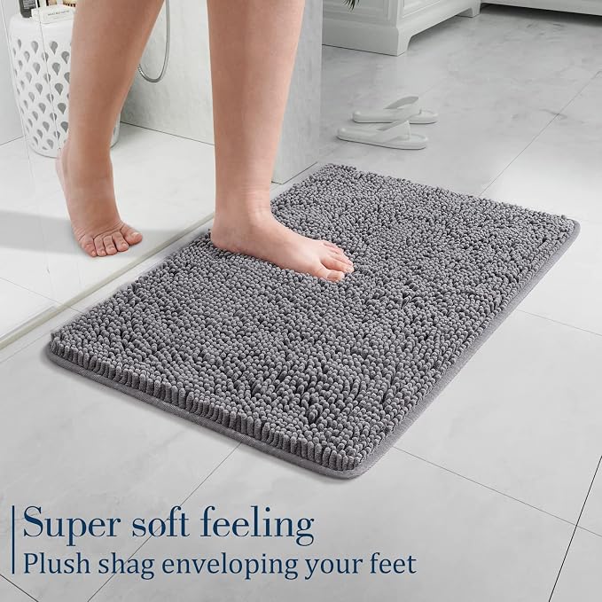 LOCHAS Luxury Bathroom Rug Shaggy Bath Mat 24 x 17 Inch, Washable Non Slip Bath - Image 6