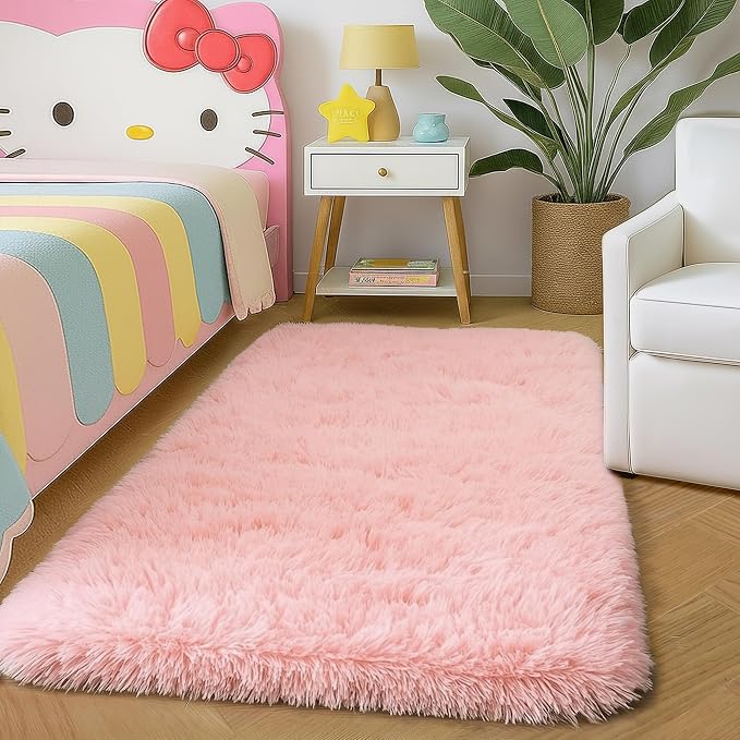 Amdrebio Pink 2x3 Mini Area Rugs by Amdrebio