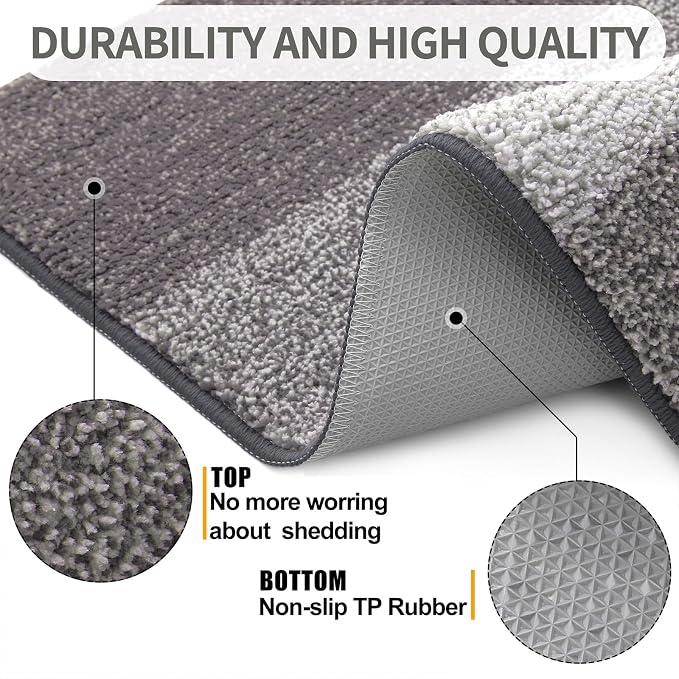 Kitinjoy Indoor Outdoor Door Mat, 47x24 Non-Slip Absorbent Dirt Trapper - Image 3